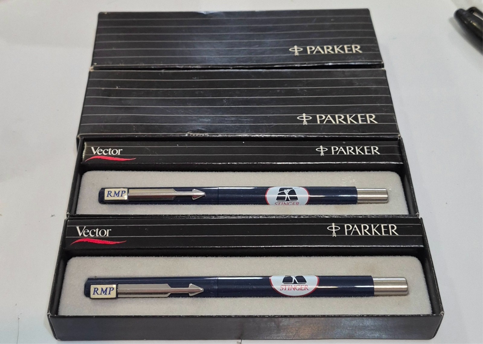 Lot of 2 Parker Vector Advertising Pens Logo F I M-92 Stinger Surface To Air...