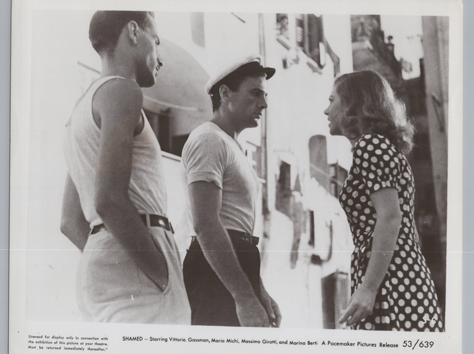 Hollywood Marina Berti + Vittorio Gassman + Massimo Girotti in Shamed Photo 872