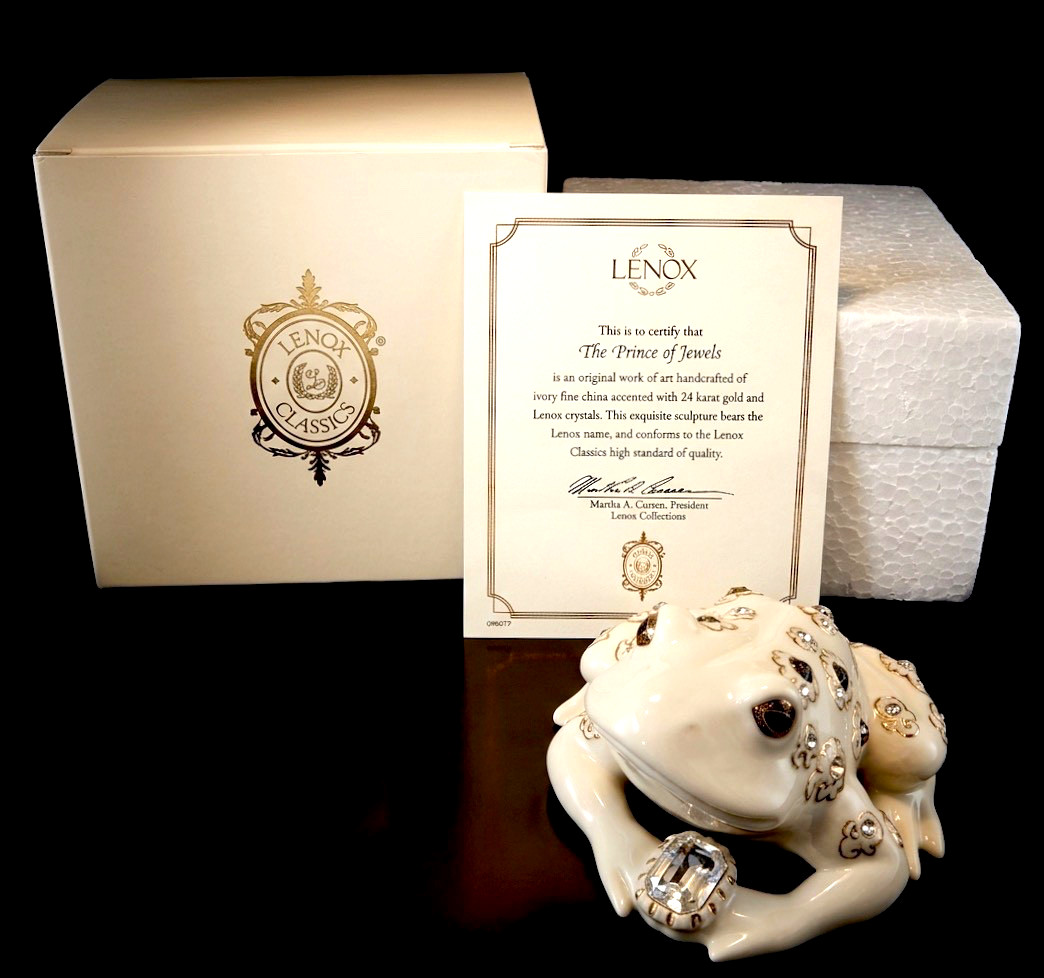 Lenox The Prince of Jewels Fine Ivory China Woodland Jewels Frog Sculpture NIB Lenox The Prince of Jewels Fine Ivory China Woodland Jewels Frog Sculpture NIB