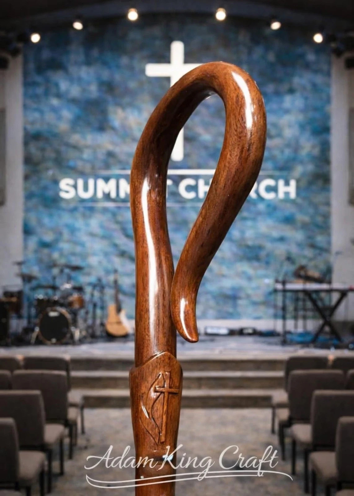 Wood CROZIER Polish Staff Crosier Bishop Quality Craftsmanship, 72\