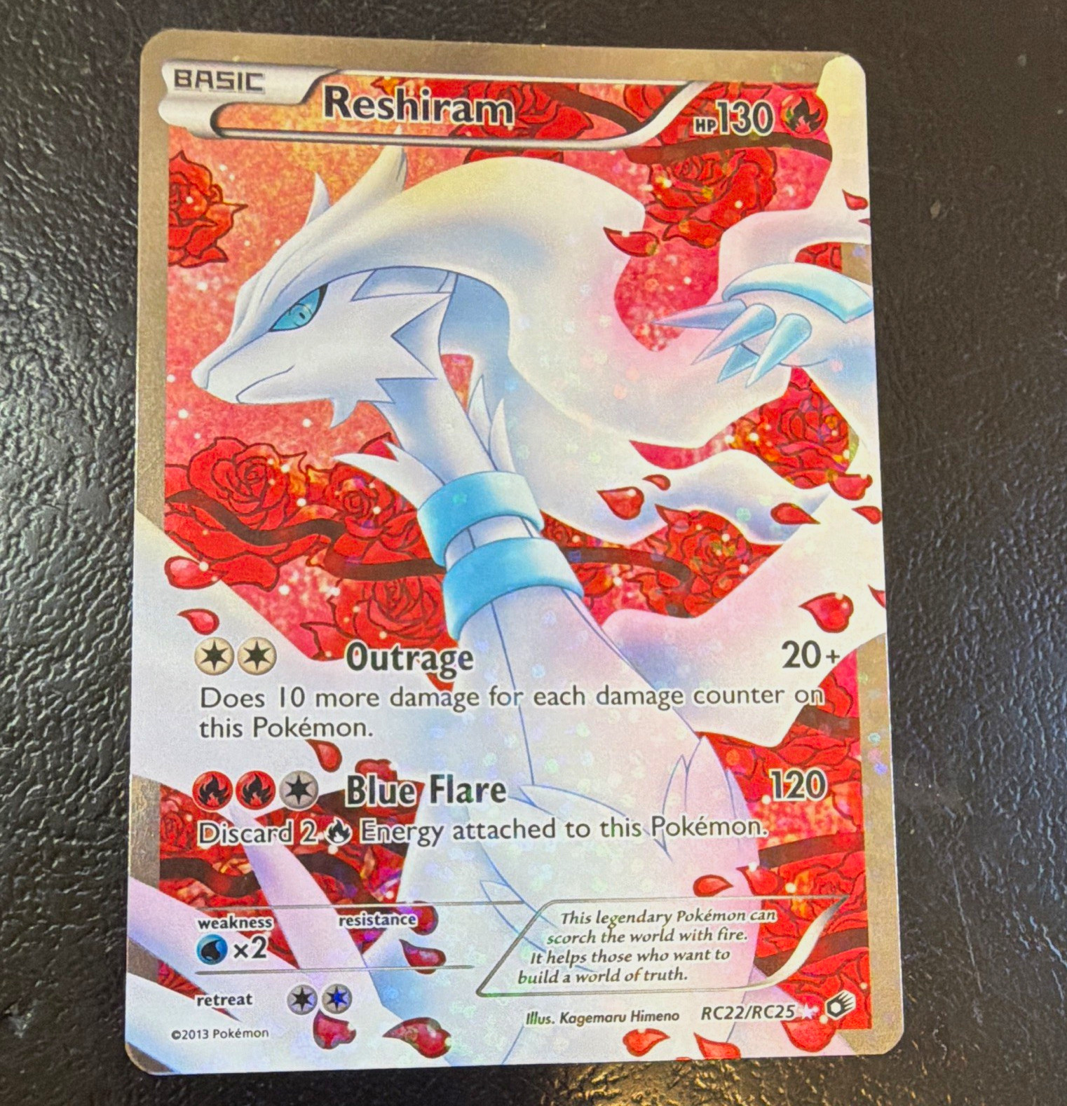 Pokémon TCG Reshiram Full Art Holo RC22/RC25 Legendary Treasures 2013 HP130 EN Pokémon TCG Reshiram Full Art Holo RC22/RC25 Legendary Treasures 2013 HP130 EN