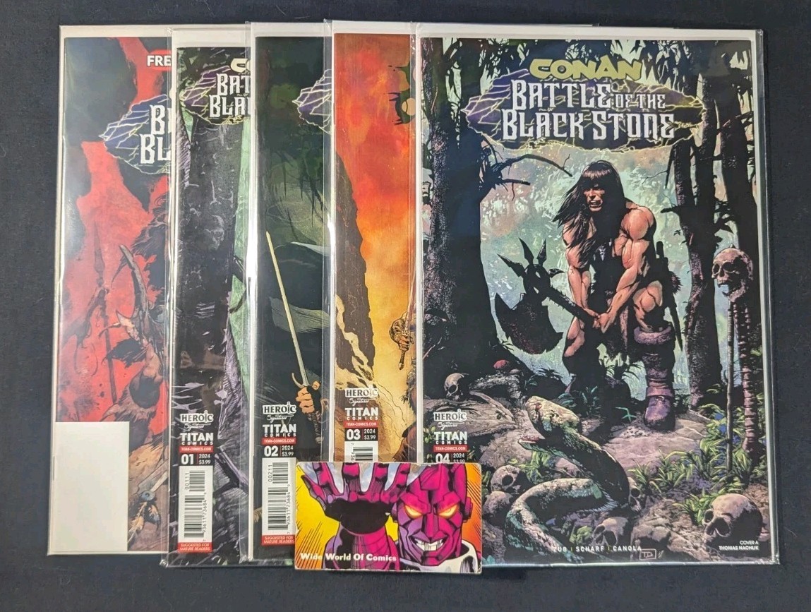 Conan: Battle of the Black Stone #1-4 Complete Set & FCBD Titan Comics 2024