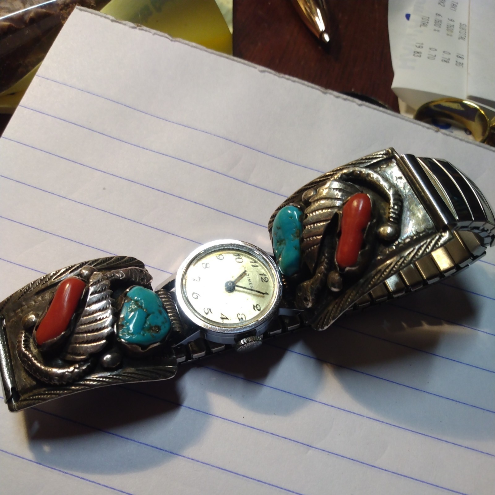 Astute NAVAJO Kingman Turquoise Watch Band with Stainless band Expansion Astute NAVAJO Kingman Turquoise Watch Band with Stainless band Expansion