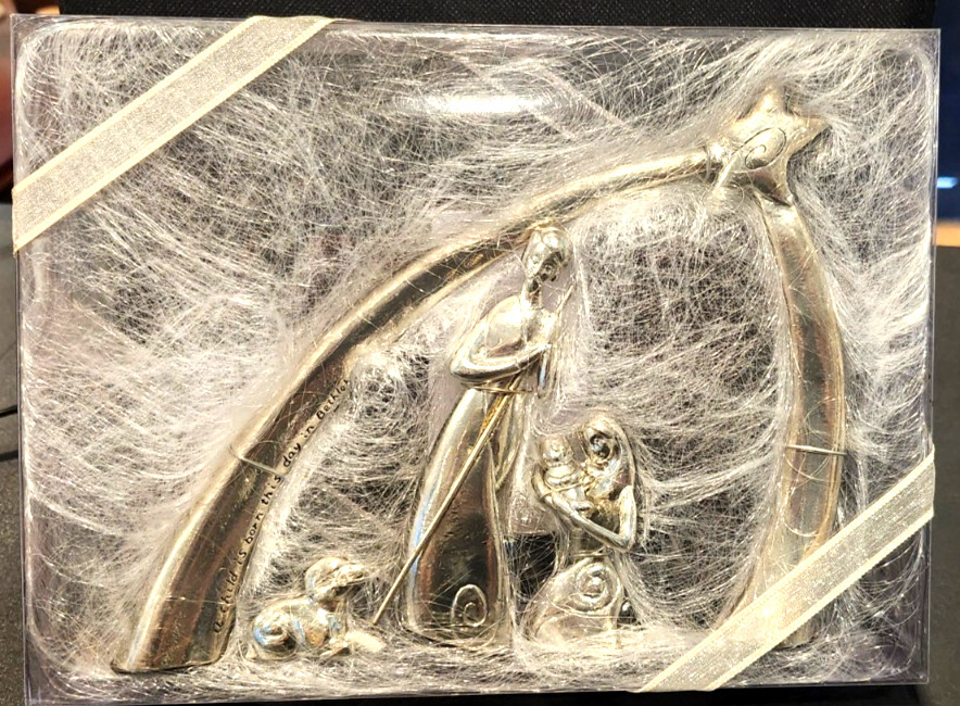 Midwest of Cannon Falls Serenity Nativity Set Silver Pewter Metal 5 pc NIB VTG