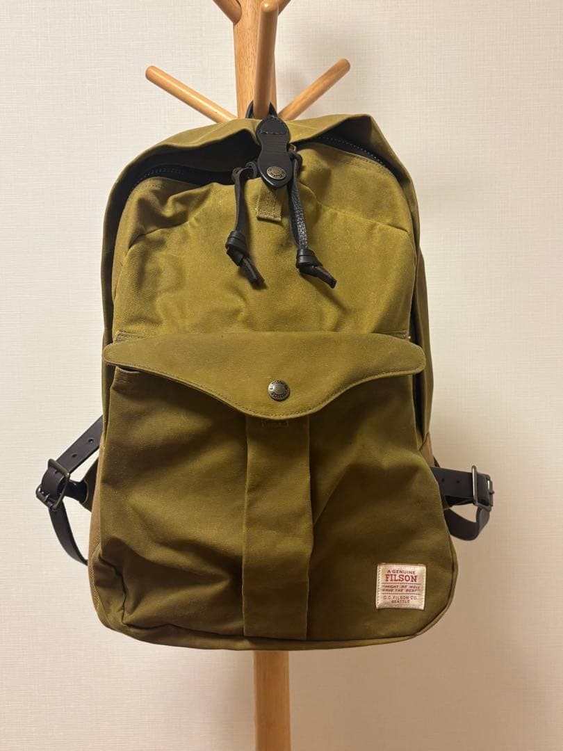 FILSON JOURNEYMAN BACKPACK TAN Khaki Green USED Rare Made in USA from Japan