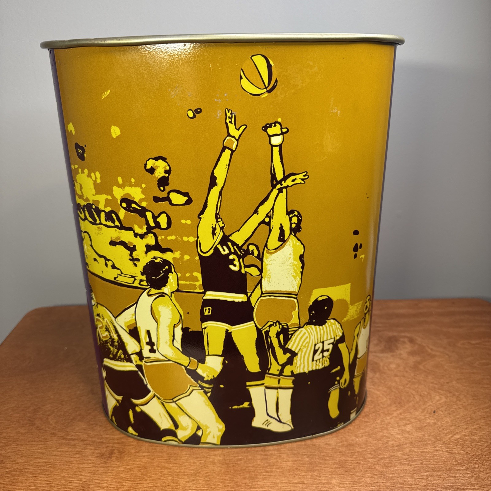 Vintage JL Clark Trash Can Basketball Bedroom Bathroom NCAA Tournament