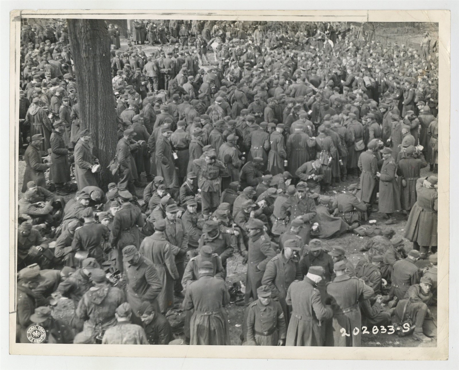 POW Prisoners, Chemical Warfare Camp 1945 Frankenberg, German WWII Photo J15273