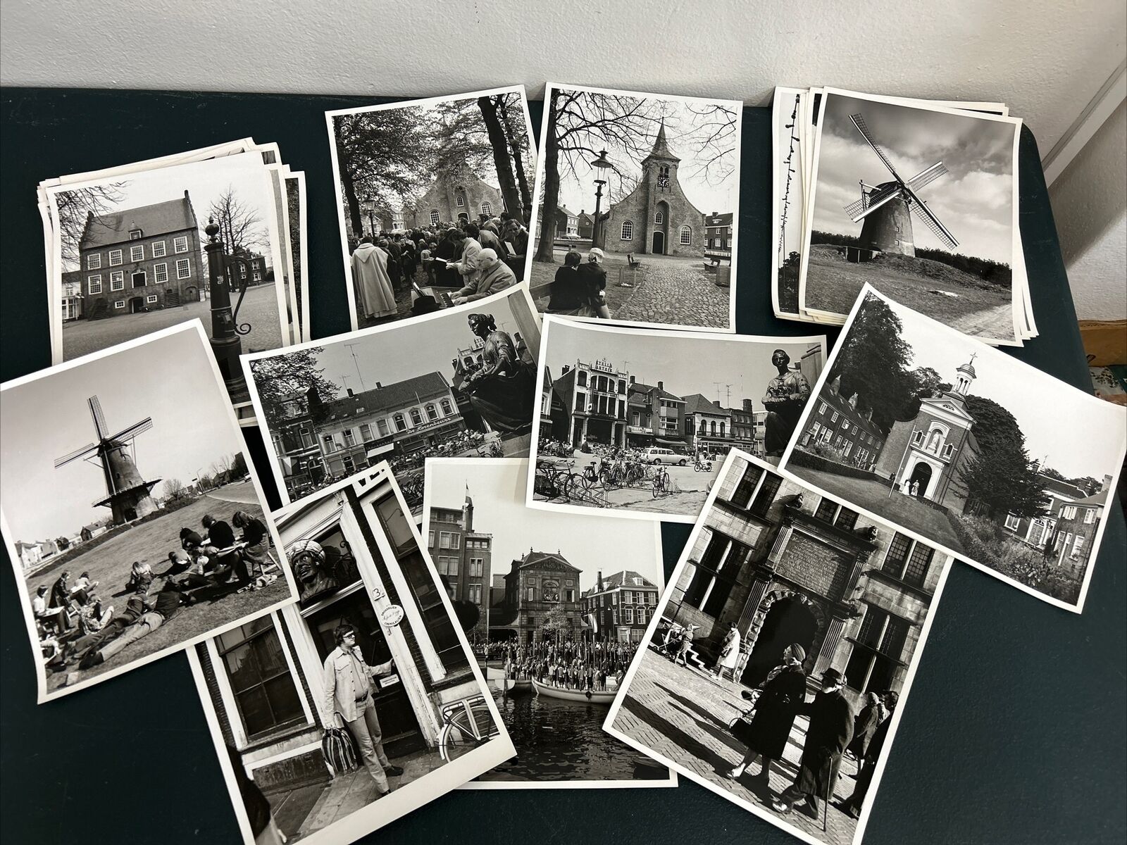 (63) Dutch vintage b&w photos Windmills. Churches. Buildings. People 1960-70s