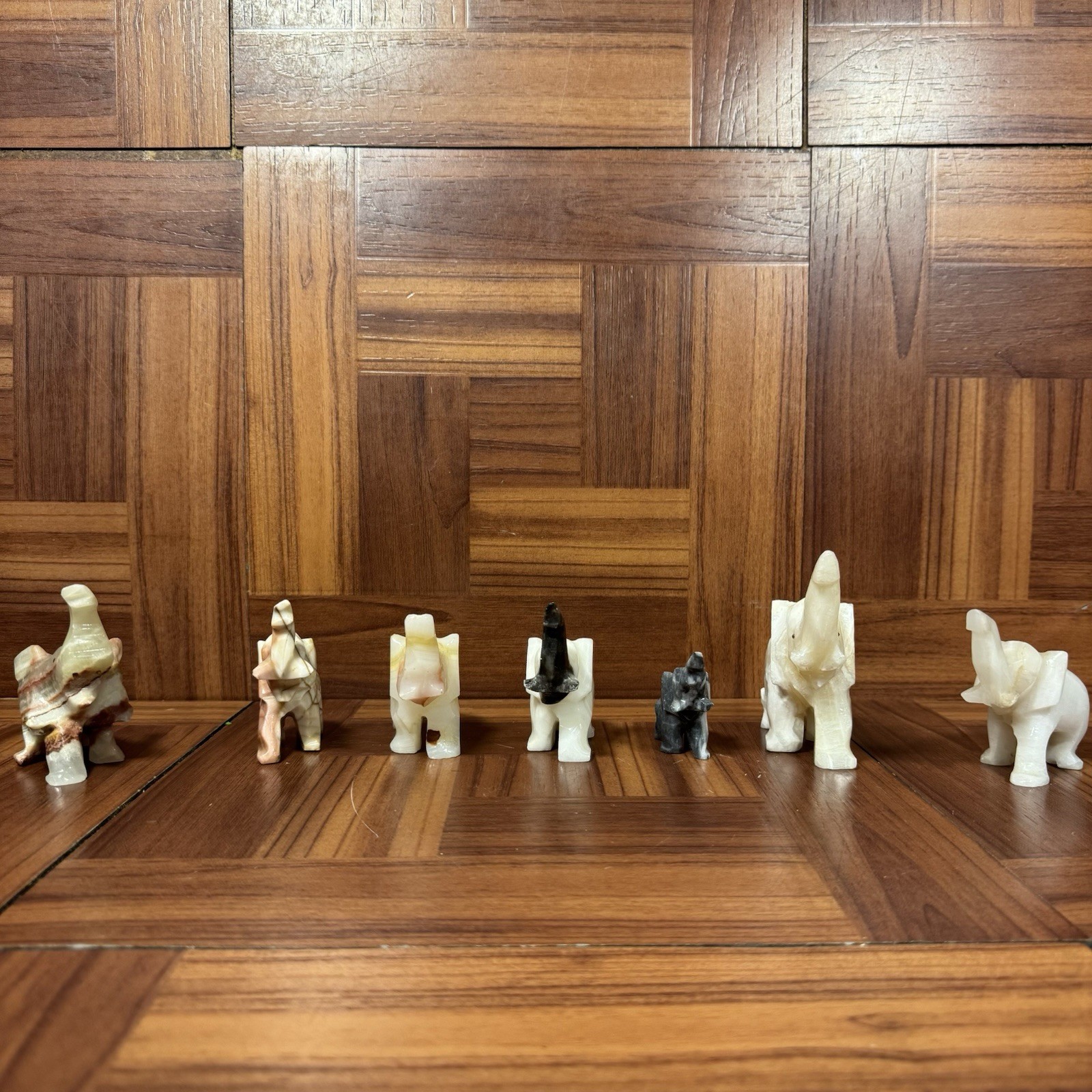 Mixed Lot of 7 Elephant Figurines- Mixed Materials- Great Condition