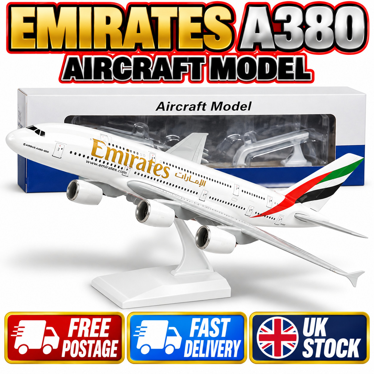 45cm A380 Emirates, British airways, Virgin Atlantic Lights & Wheels Plane ch25 45cm A380 Emirates, British airways, Virgin Atlantic Lights & Wheels Plane ch25