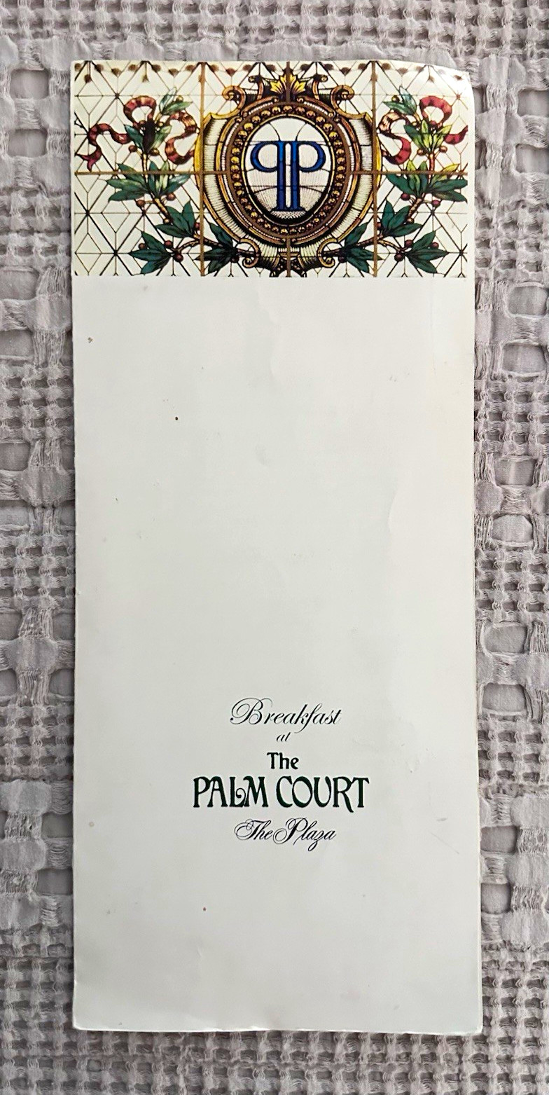Vintage The Plaza Hotel NYC Palm Court Breakfast Menu Art - Stained Glass Vintage The Plaza Hotel NYC Palm Court Breakfast Menu Art - Stained Glass