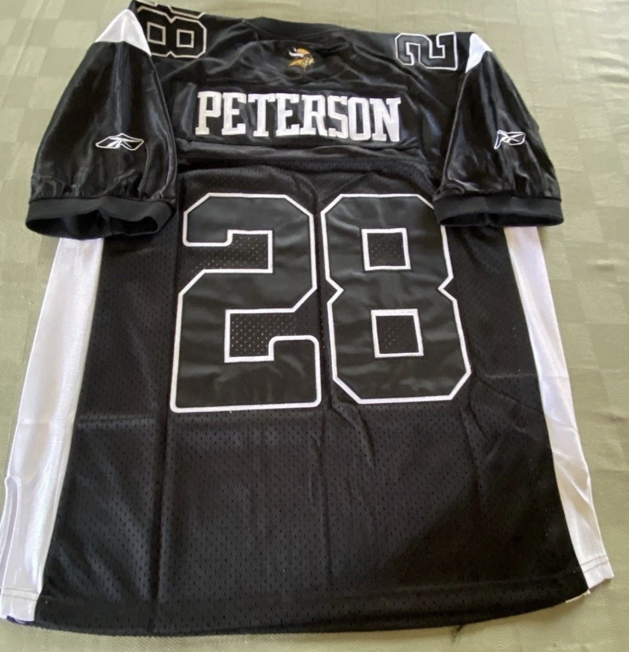 VTG Adrian Peterson Jersey Vikings Reebok Size 48 Alternate BLK  Blackout NWT