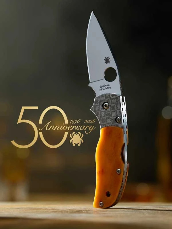 SPYDERCO KNIVES 50th ANNIVERSARY AMBER NATIVE 5 KNIFE LIMITED EDITION SPRINT RUN