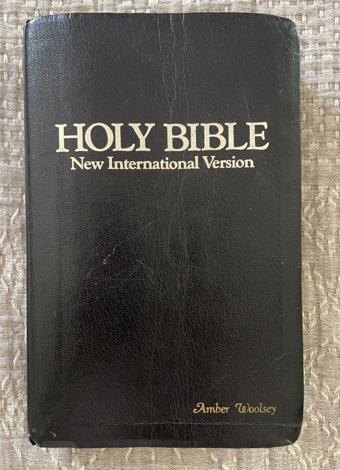 1988 Zondervan NIV Bonded Leather Black Dictionary Concord Red Letter VGUC Helps