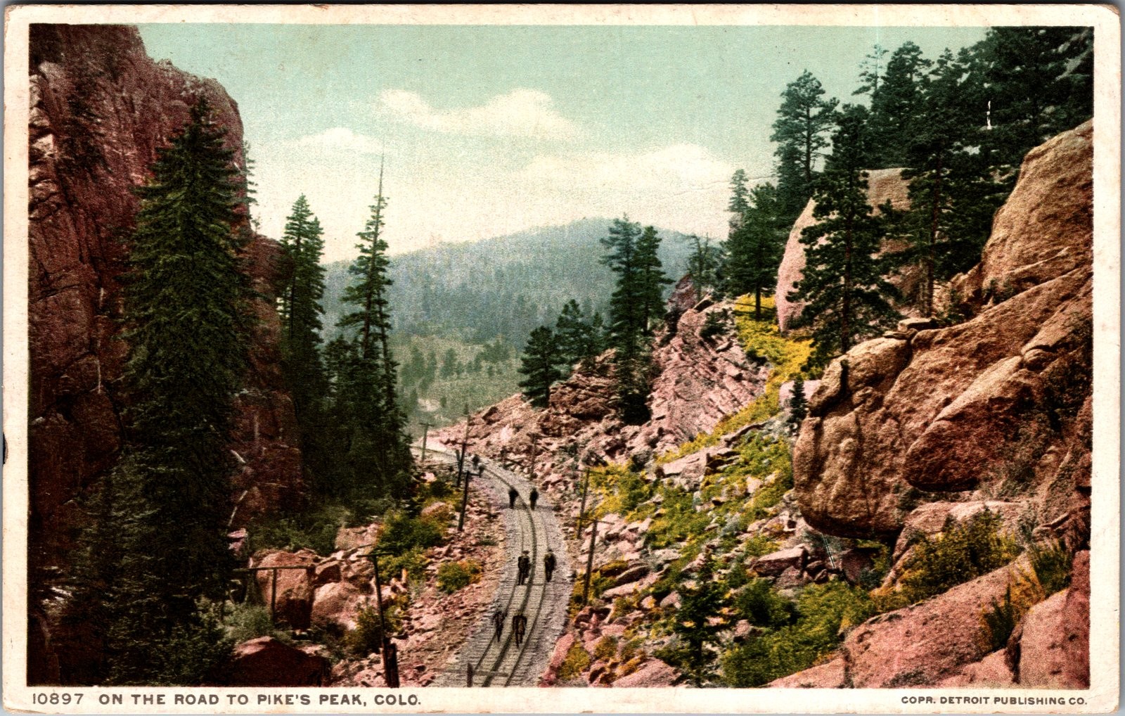 1905-1915 Detroit Publishing Co. Road to Pikes Peak Colorado Postcard