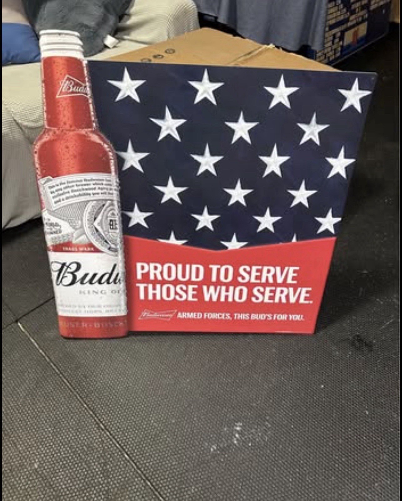 Budweiser “Proud To Serve Those Who Serve” Metal Sign