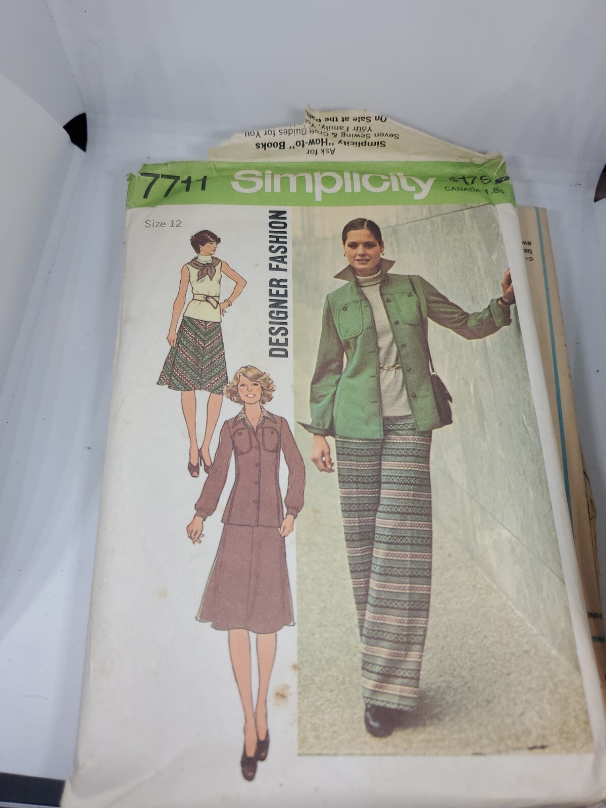 Simplicity Vintage Sewing Pattern #7711 Misses Jacket Top Skirt Pants Size 12