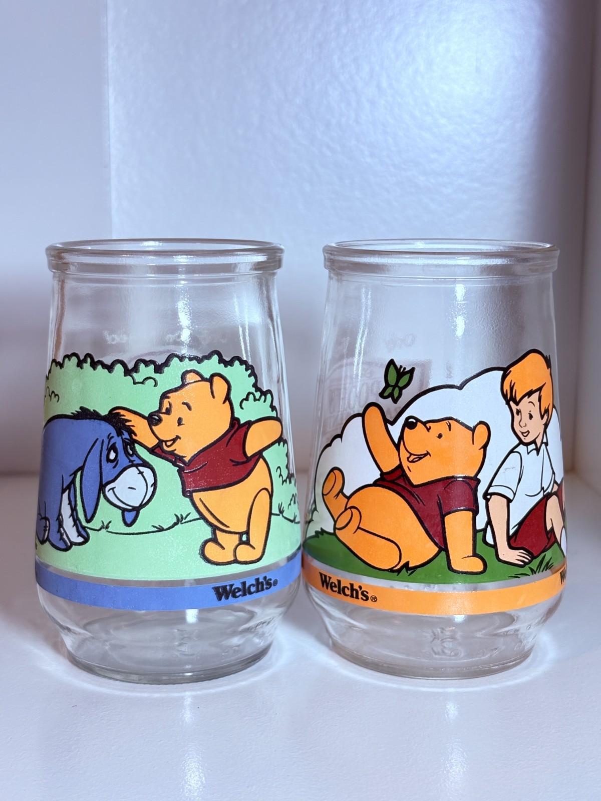 : Set of 2 Vintage 1997 Welch’s Jelly Jar Glasses – Disney's Pooh’s Grand Advent