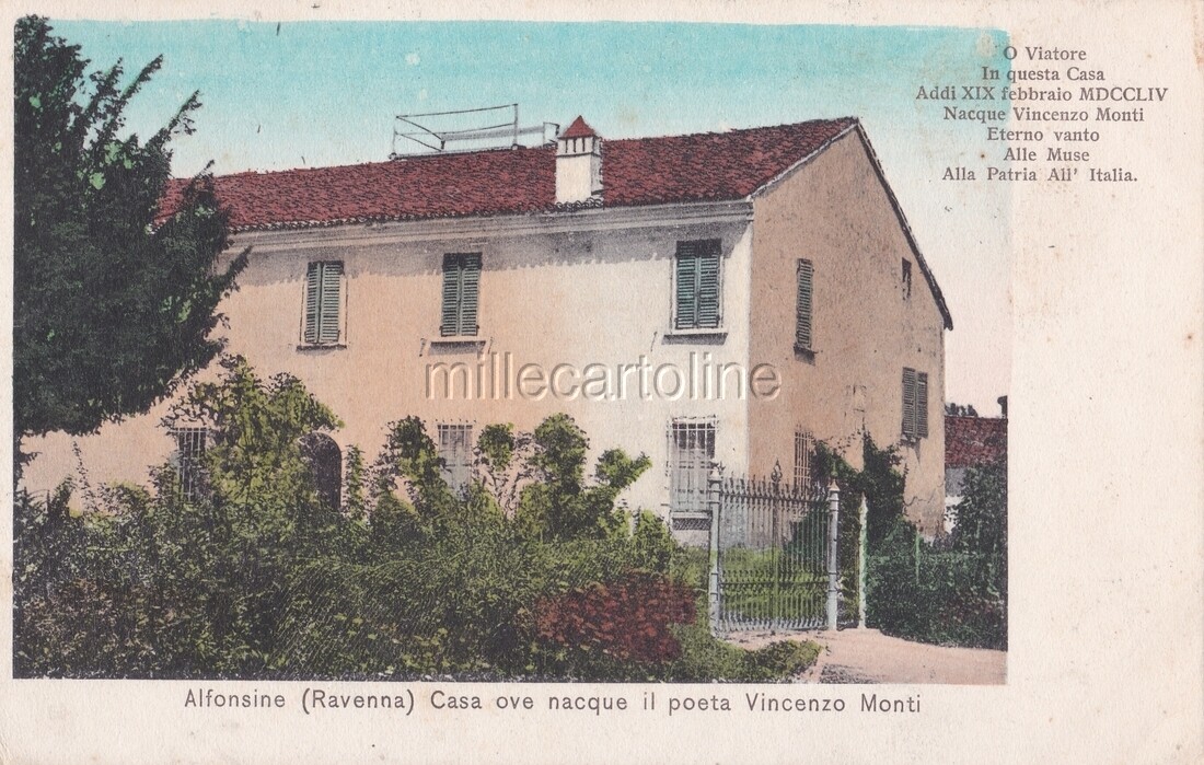 ALFONSINE DI RAVENNA - House where the Poet Vincenzo Monti was born (in 1754)