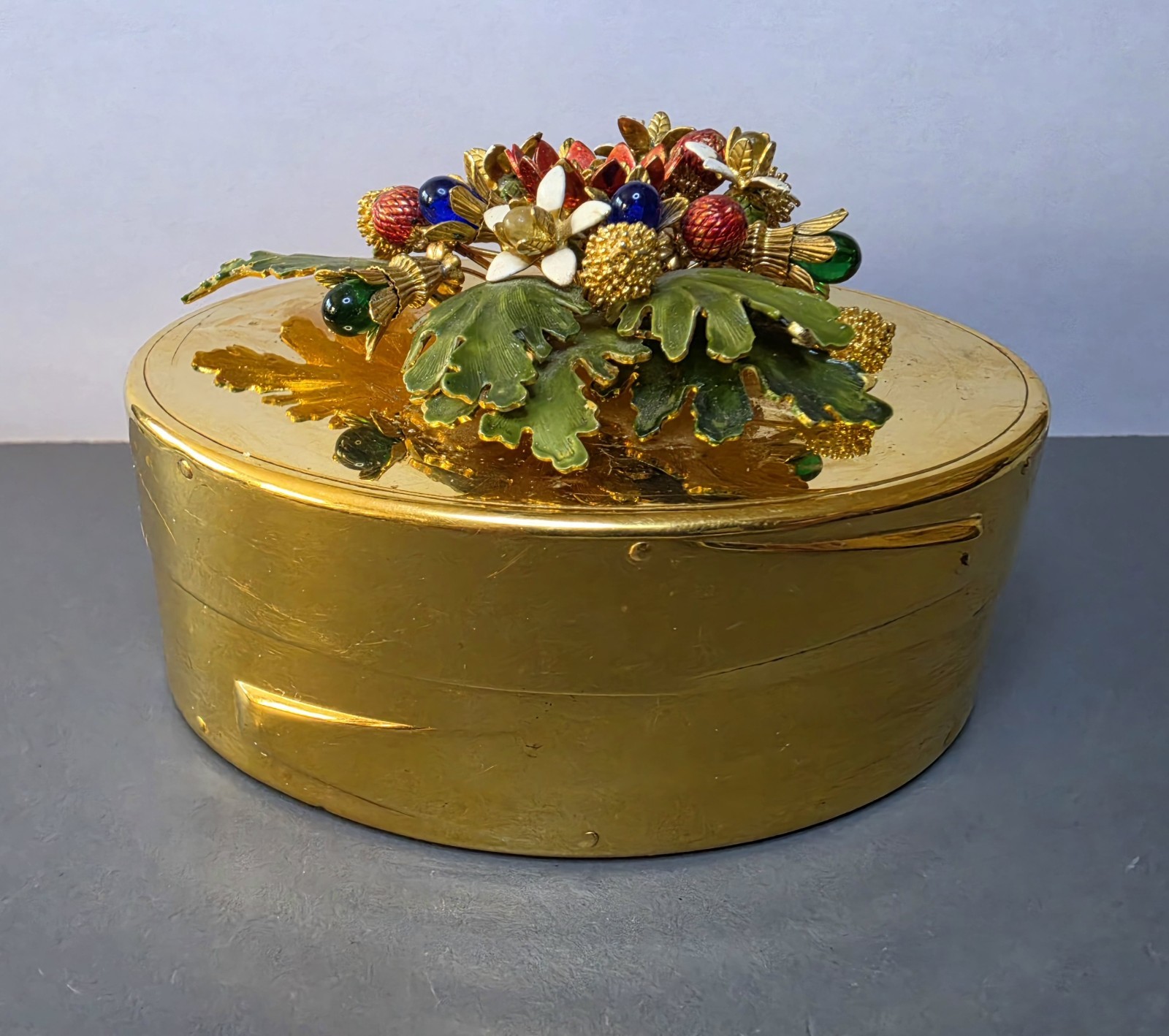 Vintage Gorham Jane Hutcheson Fleurs des Siecles Enamel Floral Trinket Box... Vintage Gorham Jane Hutcheson Fleurs des Siecles Enamel Floral Trinket Box...