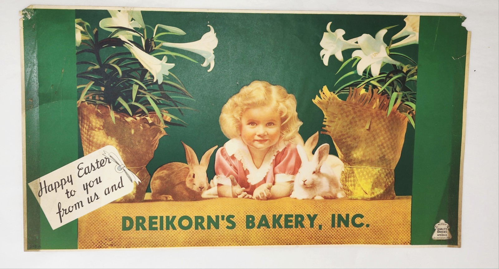 Old Dreikorn's Bakery Happy Easter Paper Sign 20 Old Dreikorn's Bakery Happy Easter Paper Sign 20