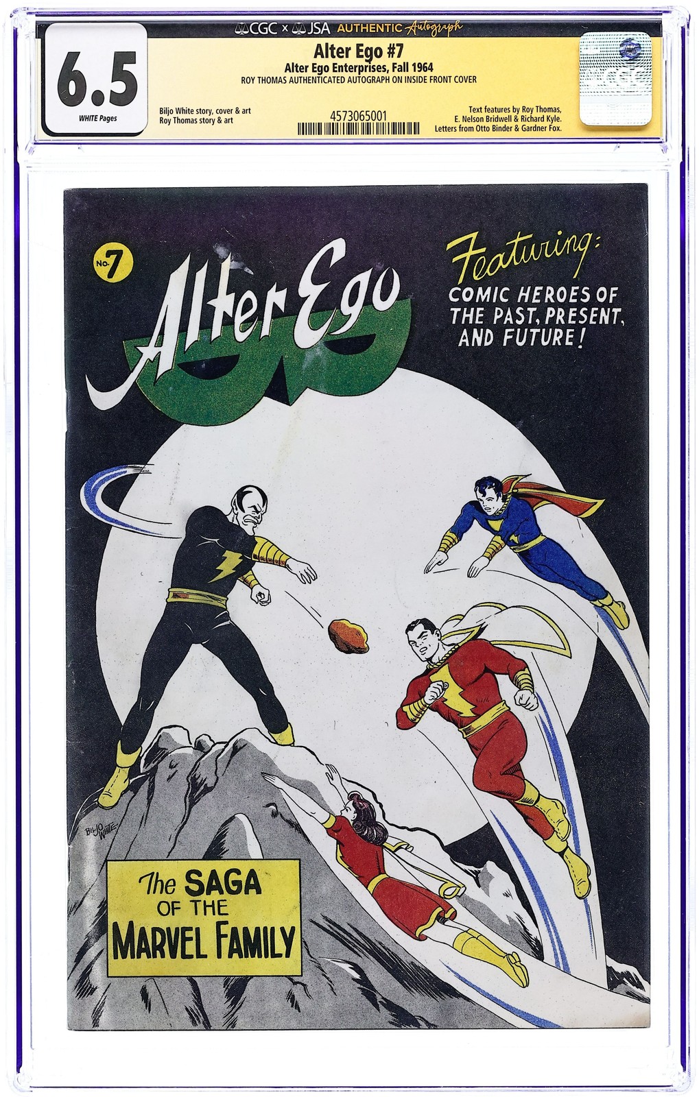 Alter Ego Fanzine #7 CGC 6.5 JSA Thomas 1964 4573065001
