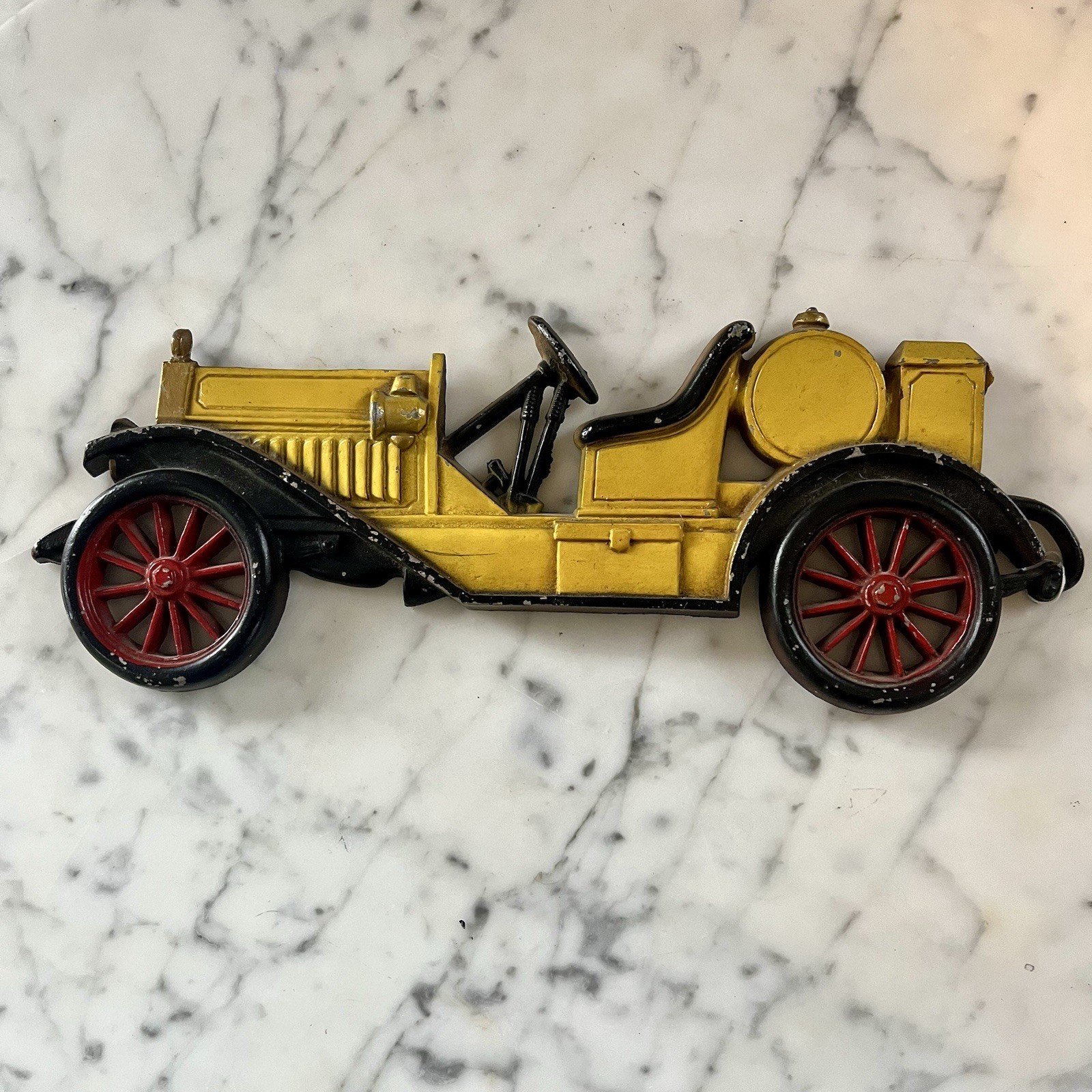 Die Cast Yellow Old Classic Cars Wall Art Decor Vtg Midwest Sexton USA Man Cave Die Cast Yellow Old Classic Cars Wall Art Decor Vtg Midwest Sexton USA Man Cave