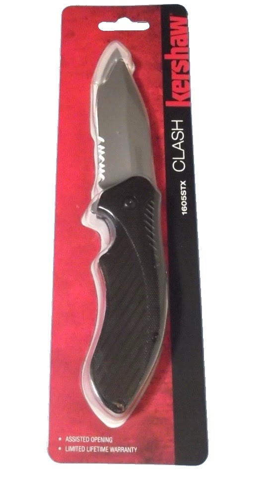 Kershaw 1605ST CLASH Black part serrate assisted linelock knife 4 3/8\