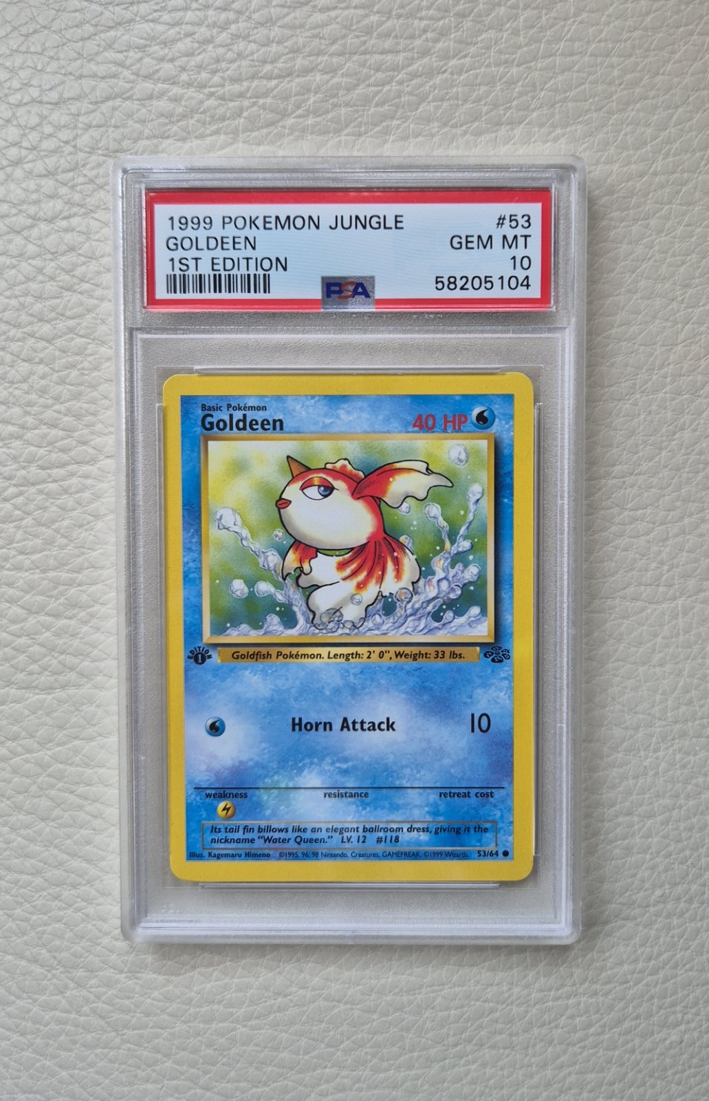 Goldeen - 1st Edition - PSA 10 - Jungle - Pokemon - 1999 #53/64 WOTC