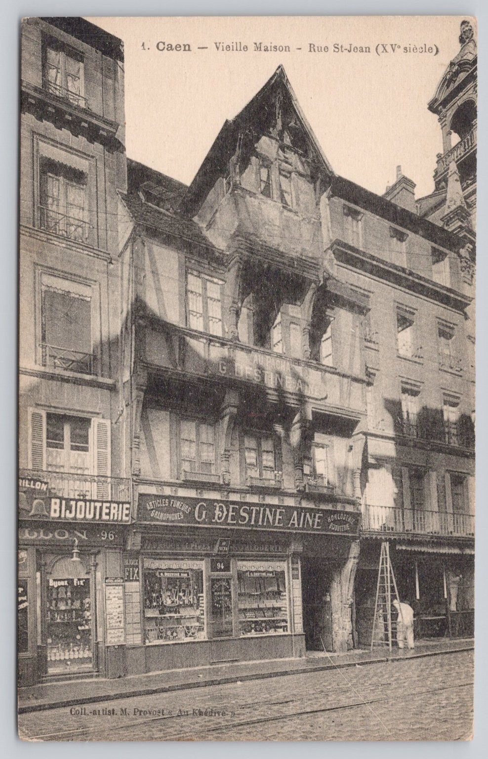 Caen France Old House Rue St-Jean 15th Century Vintage Postcard Caen France Old House Rue St-Jean 15th Century Vintage Postcard