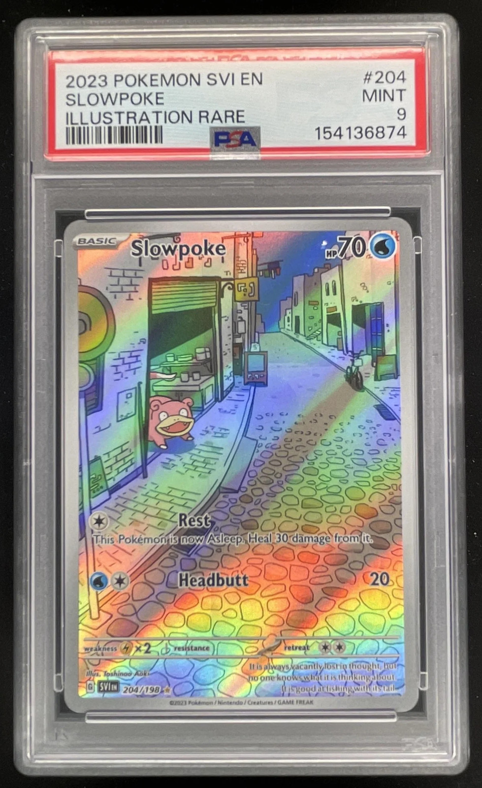 2023 Pokemon Scarlet & Violet #204/198 Slowpoke Illustration Rare PSA 9