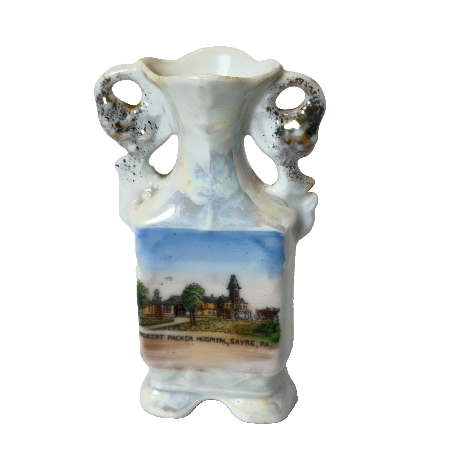 JOHNSTOWN Pennsylvania PA Antique Souvenir FAMOUS STONE BRIDGE Pink TRINKET JOHNSTOWN Pennsylvania PA Antique Souvenir FAMOUS STONE BRIDGE Pink TRINKET