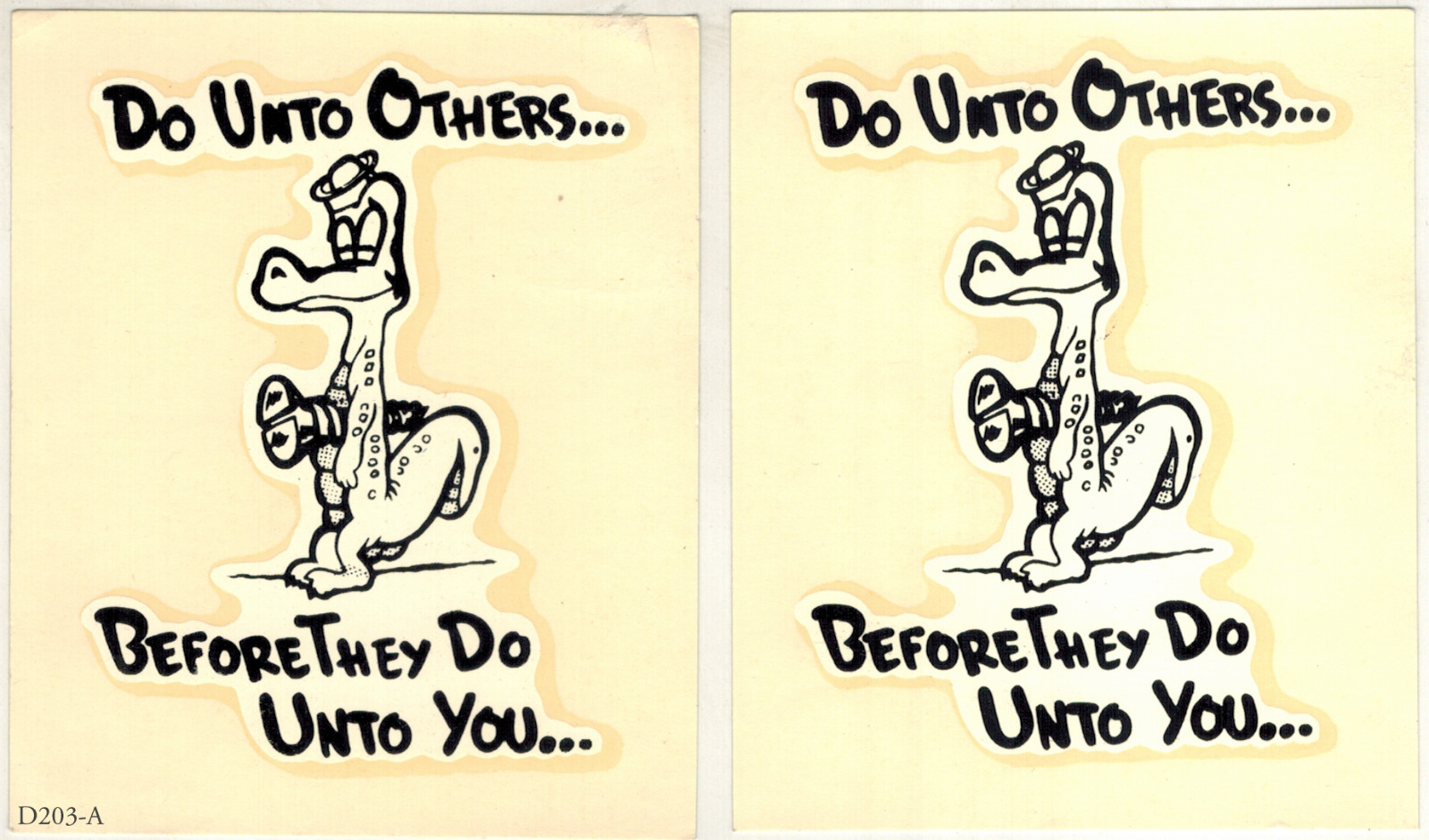 Do Unto Others Before They Do Unto You...... Vintage 60\'s Water Slide Decal 2pc