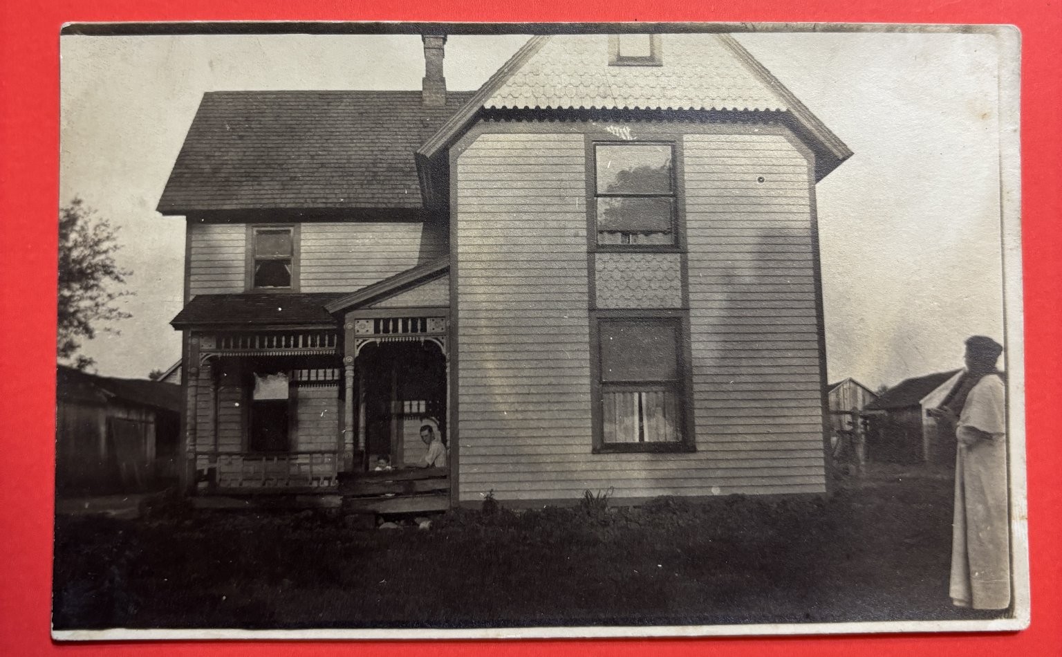 Antique RPPC Real Photo Postcard Victorian House Family People 1900s Antique RPPC Real Photo Postcard Victorian House Family People 1900s