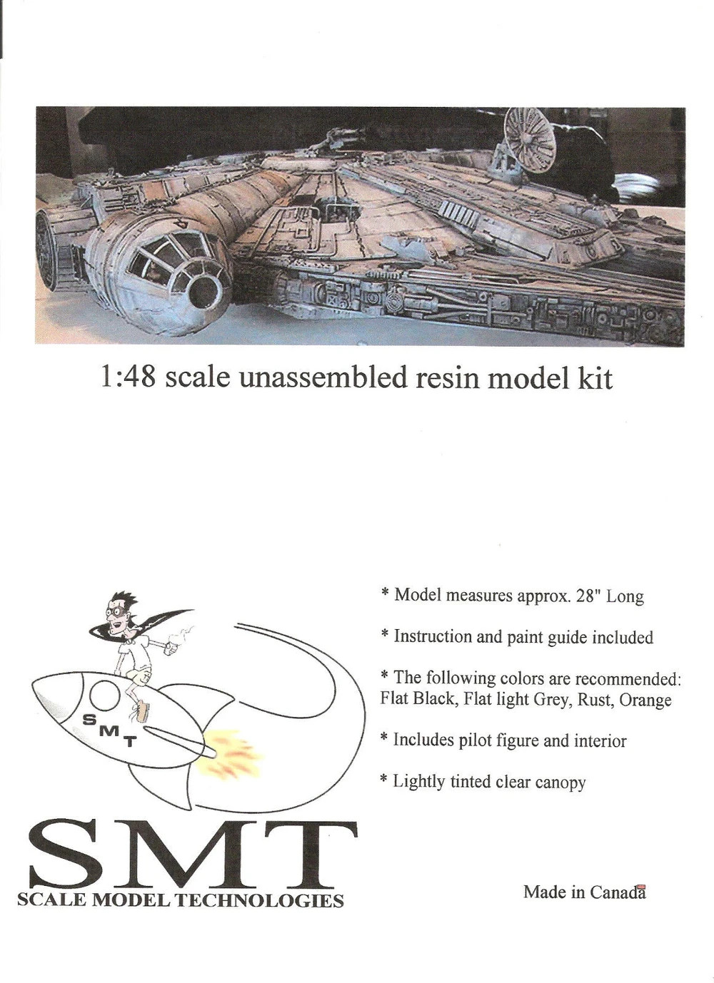1:48 Scale Star Wars Millennium Falcon SMT Scale Model Technologies 1:48 Scale Star Wars Millennium Falcon SMT Scale Model Technologies