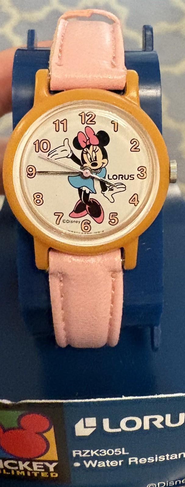 Vintage Lorus By Seiko Rare Disney Minnie Mouse Watch Kids Pink NEW