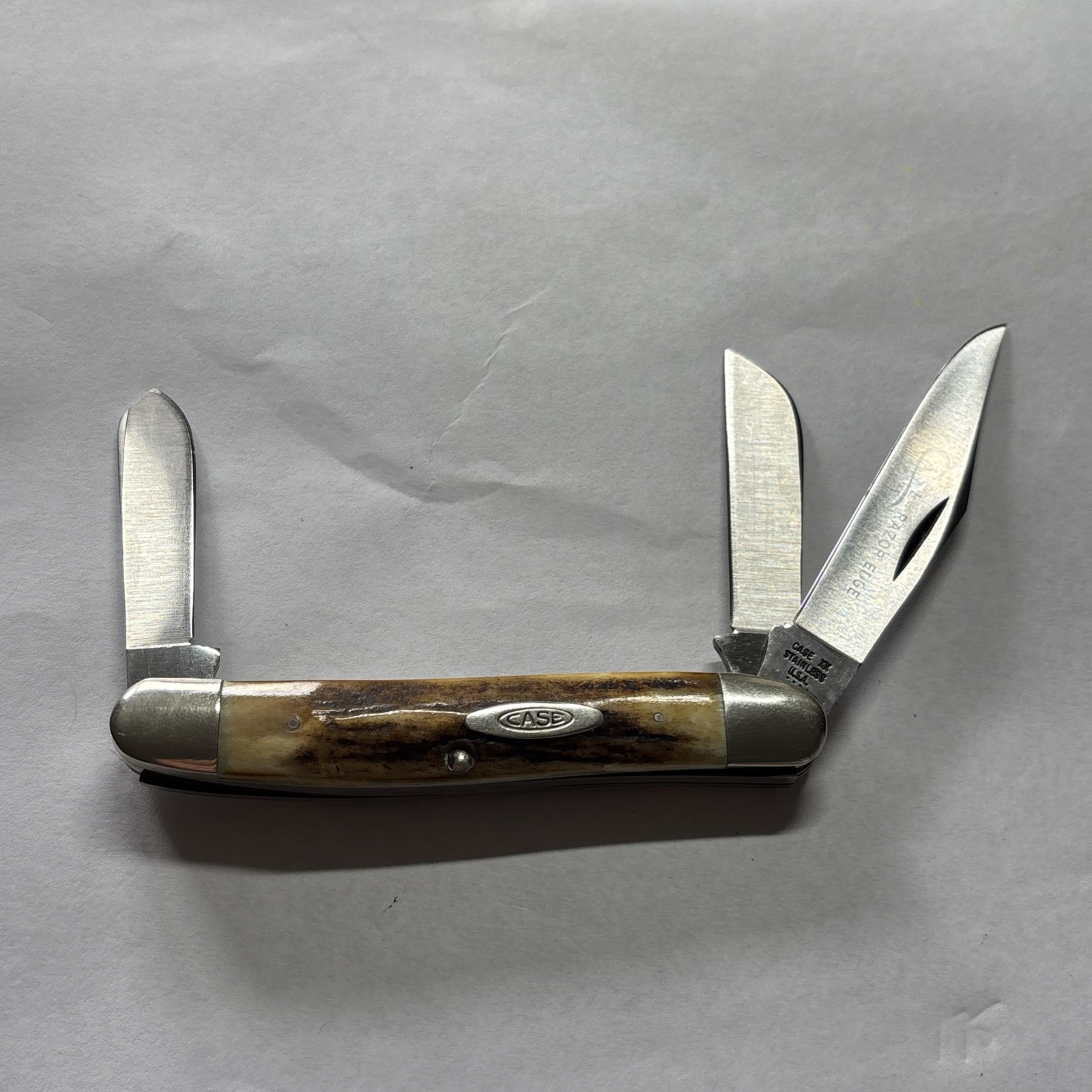 Vintage 1976 Case XX USA 5347 HP SSP Stag Stockman Razor Edge Pocket Knife