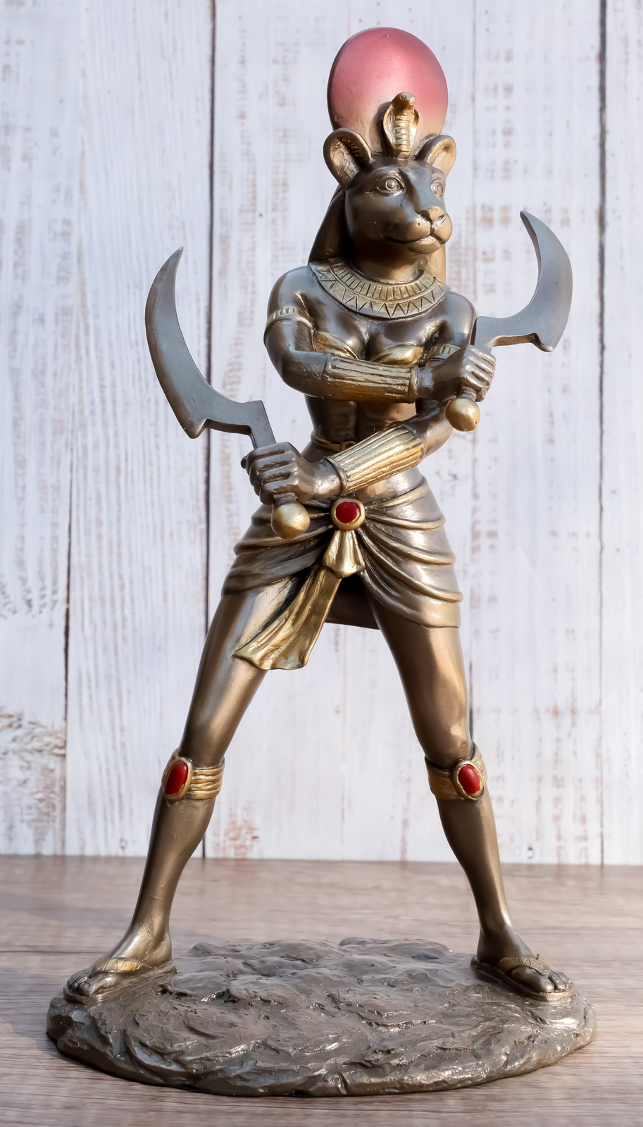 Classical Egyptian Goddess Sekhmet Ra With Solar Disc And Uraeus Statue 11\ Classical Egyptian Goddess Sekhmet Ra With Solar Disc And Uraeus Statue 11\