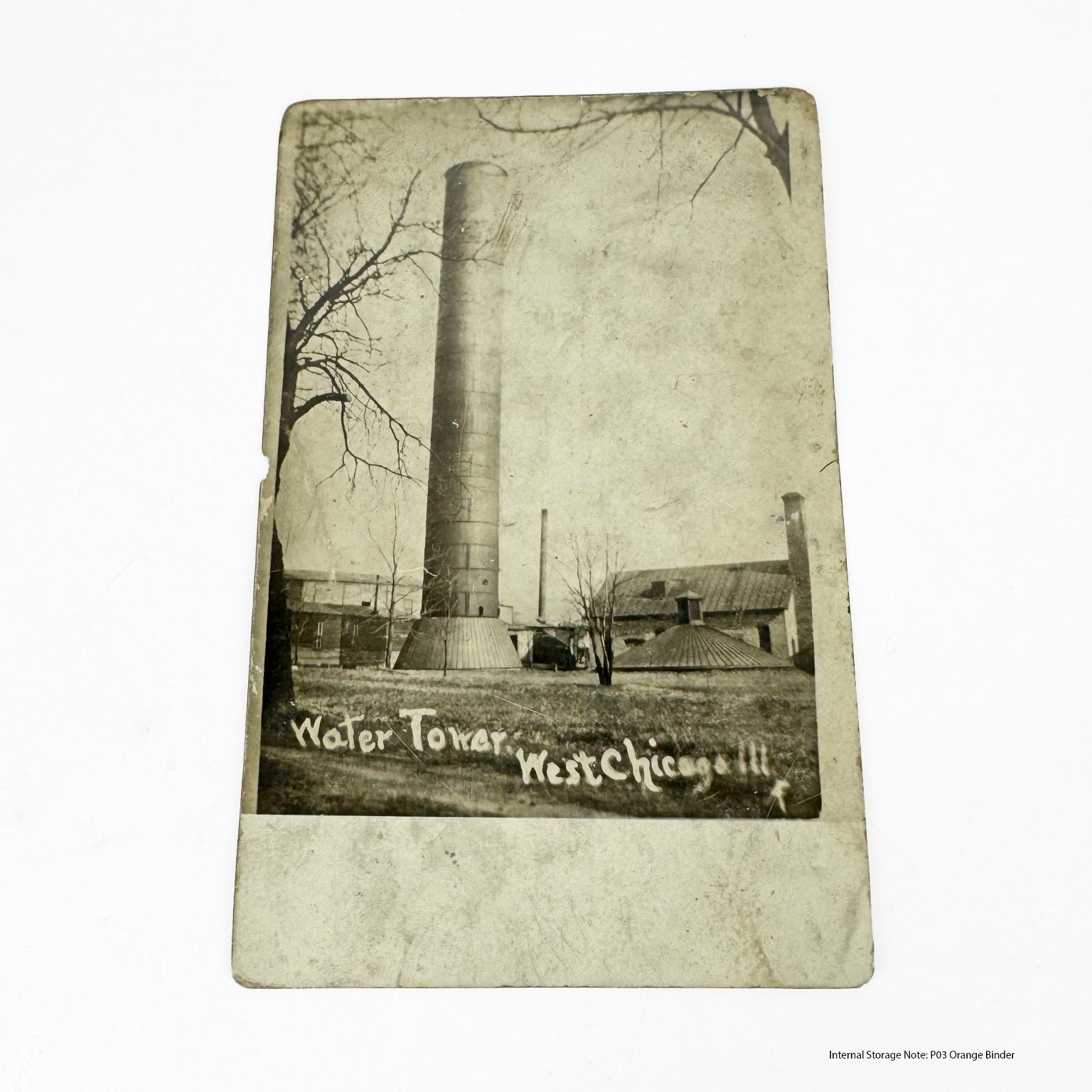 Vintage Postcard Water Tower West Chicago Illinois 1911 Postmark RPPC Photograph Vintage Postcard Water Tower West Chicago Illinois 1911 Postmark RPPC Photograph