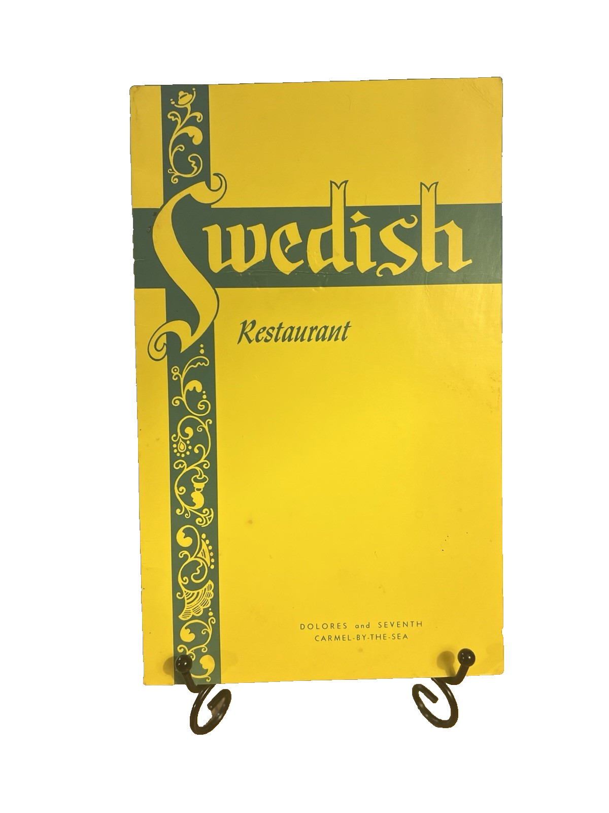 Vintage 1970s SWEDISH COFFEE & TEA ROOM Restaurant Menu Carmel By The Sea CA