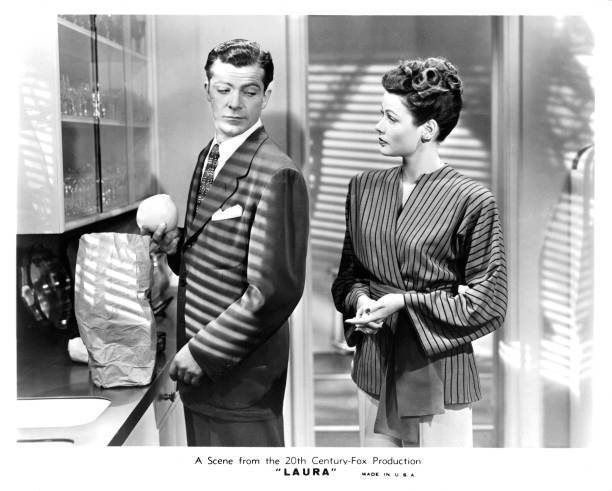 Dana Andrews and Gene Tierney in a scene from the film Laura 1944 Old Photo