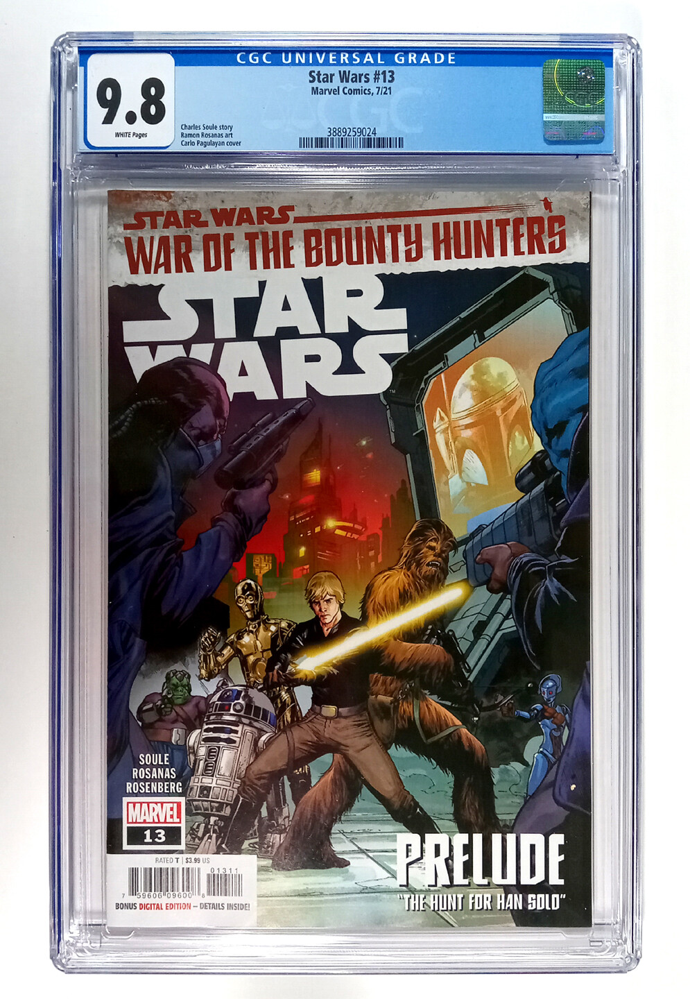 Star Wars War of  Bounty Hunters #13E 9.8 CGC White Pg. (2021) Marvel 