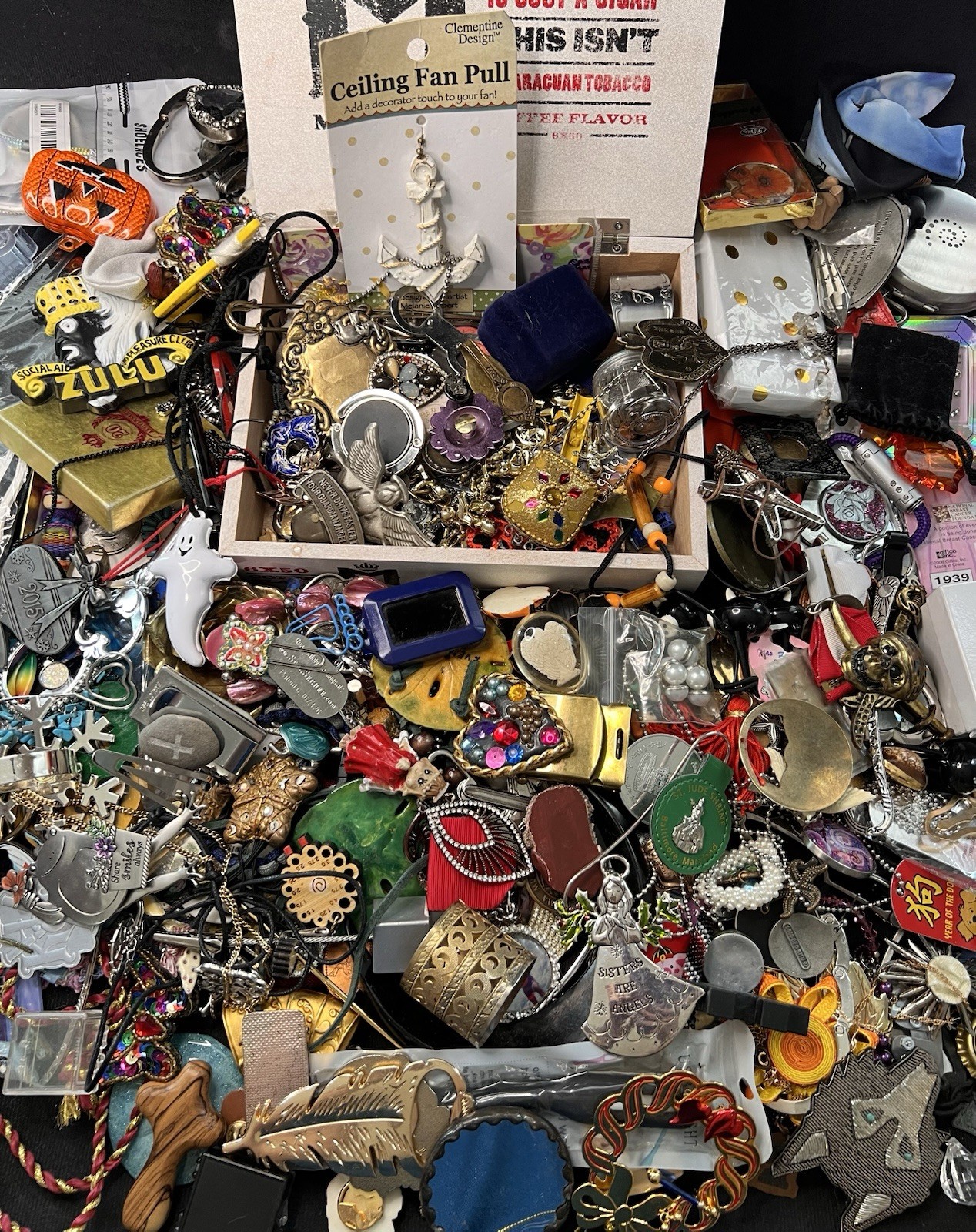11 Lbs Junk Drawer Lot Odds Ends Trinkets Misc. Collectible Cigar Box Craft Mix