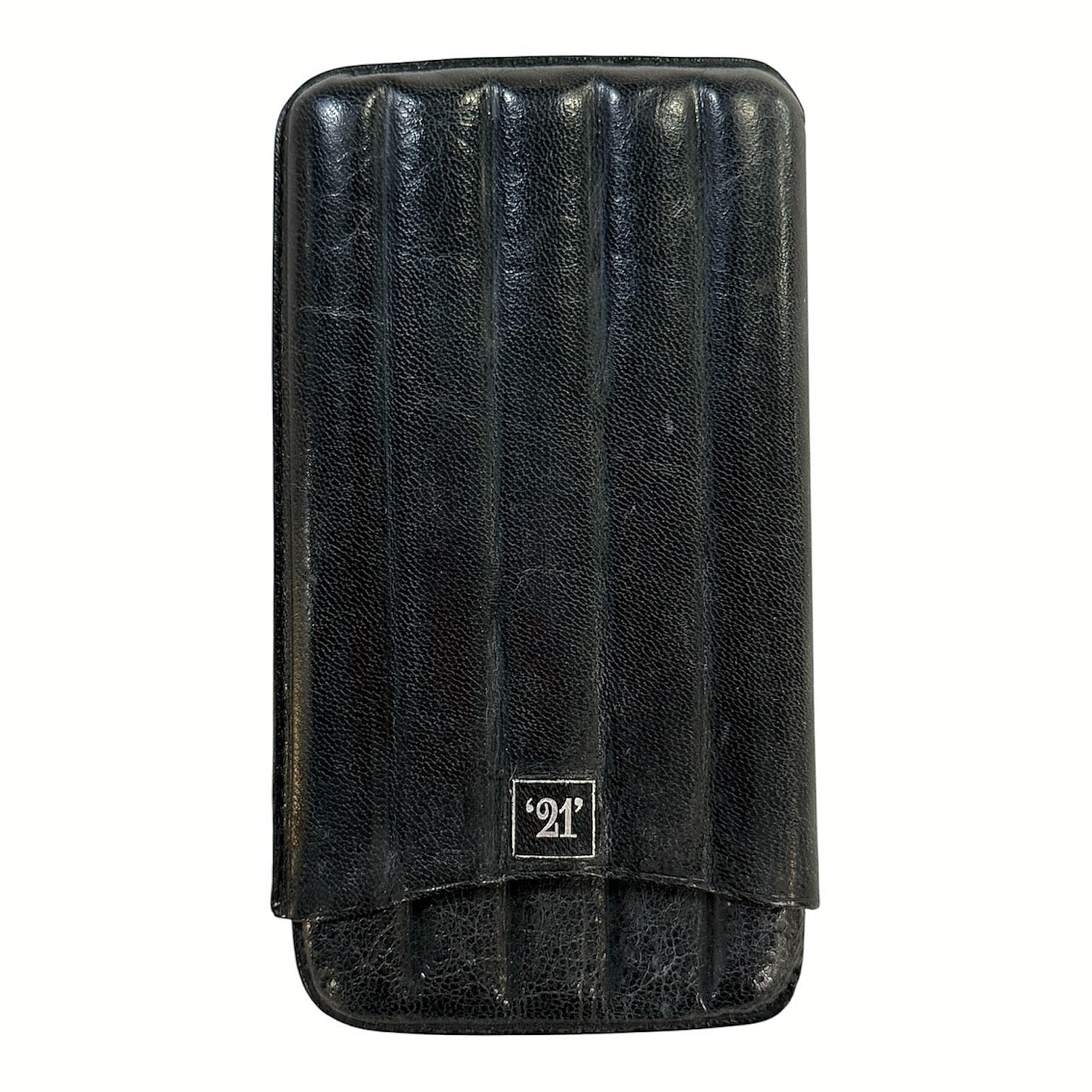 THE 21 CLUB ICONIC NYC NIGHTLIFE BLACK LEATHER 5 SLOT CIGAR CASE RARE HTF THE 21 CLUB ICONIC NYC NIGHTLIFE BLACK LEATHER 5 SLOT CIGAR CASE RARE HTF
