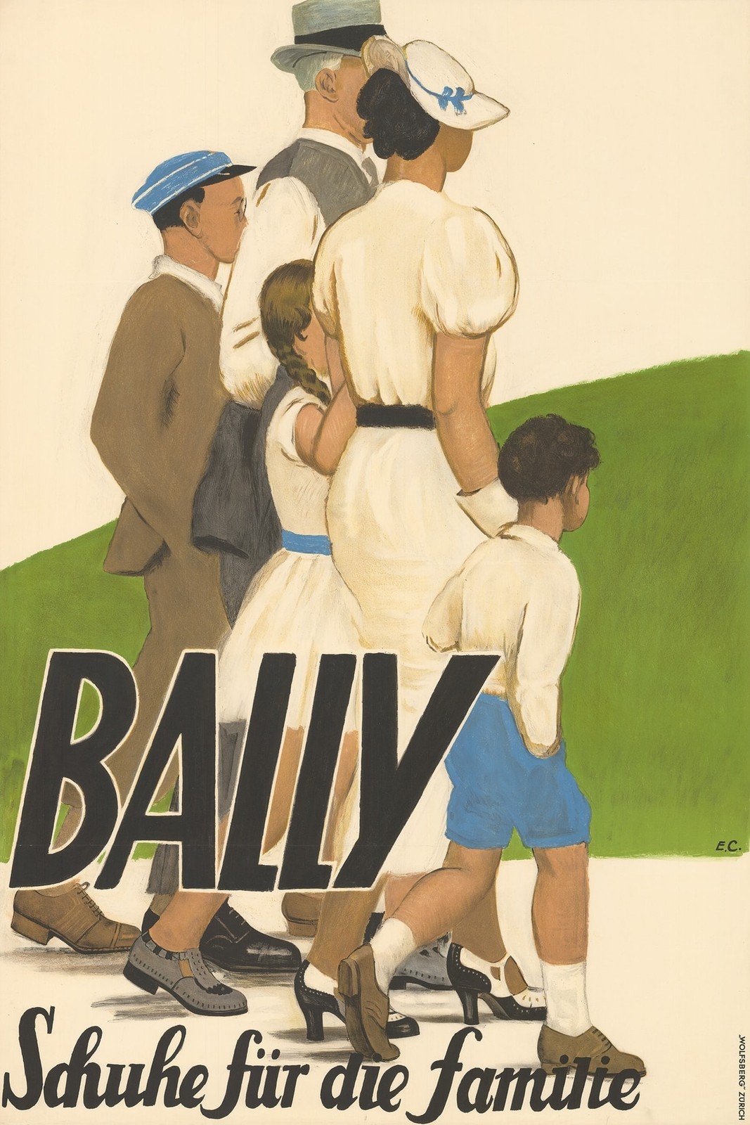 Vintage Bally Shoes Family Poster - 1930s Style 24x36” - RARE REPRODUCTION💯