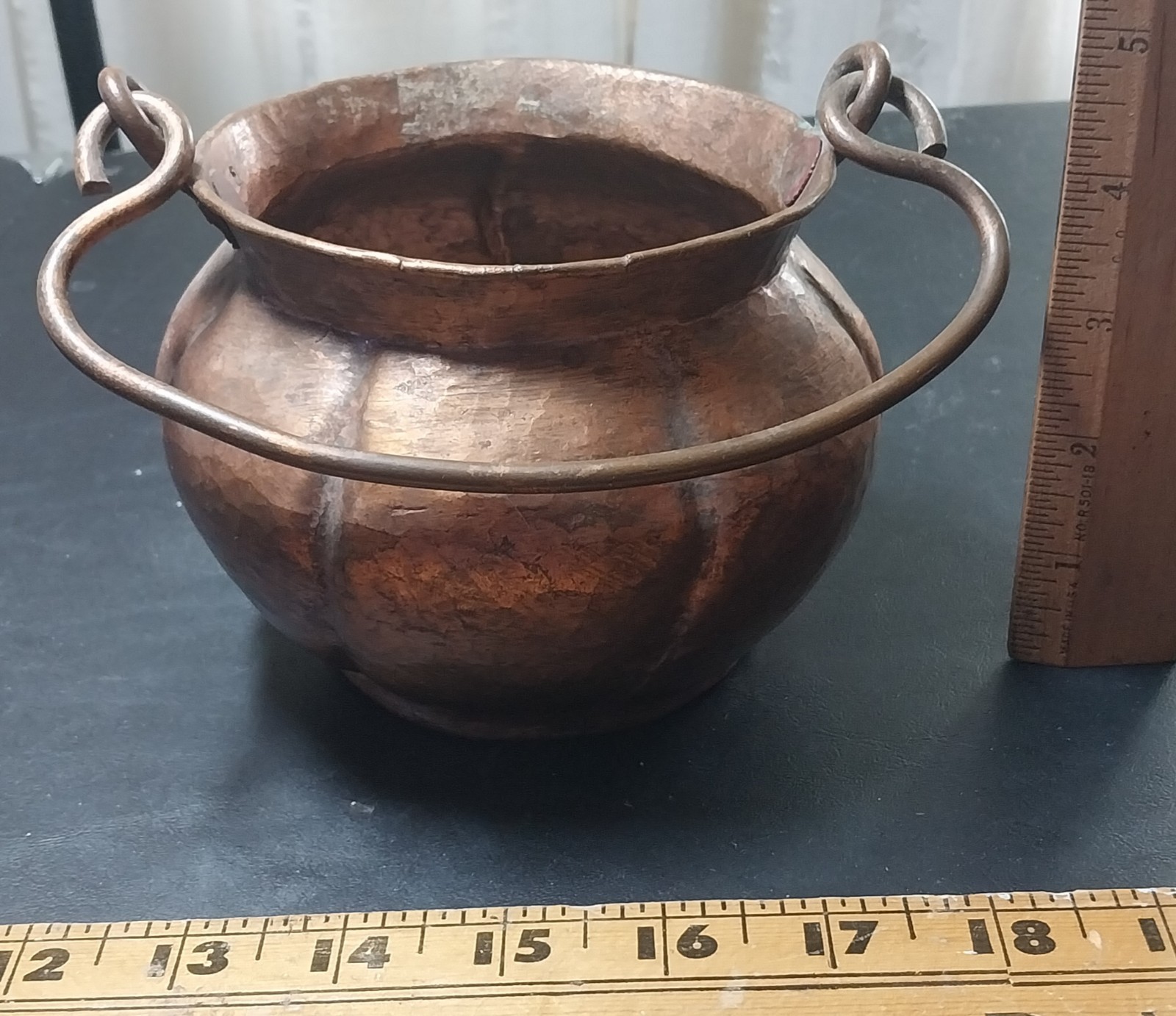 Vintage Copper Or Brass Calderon Pot with Folding Handle