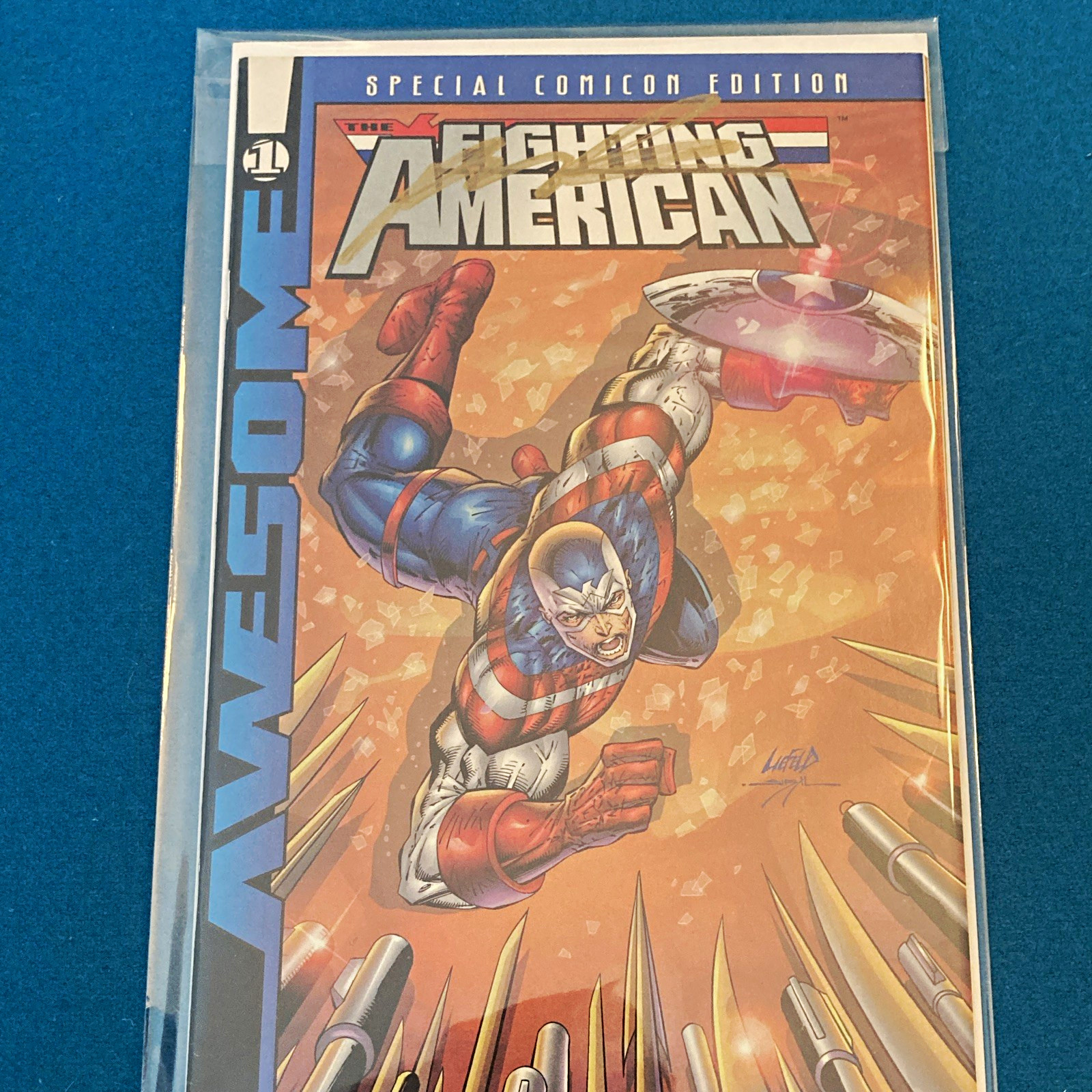 The Fighting American #1 Special Edition San Diego Comicon Rob Liefeld Signed