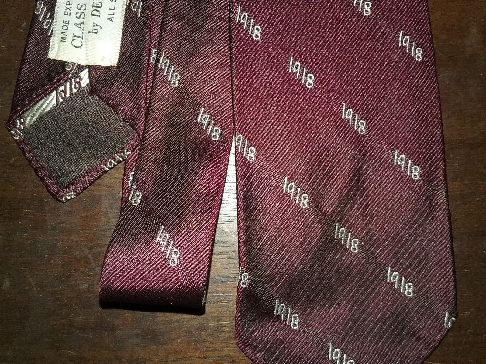 SALE Vintage Harvard University College Class of 1918 Silk Skinny Necktie VGC