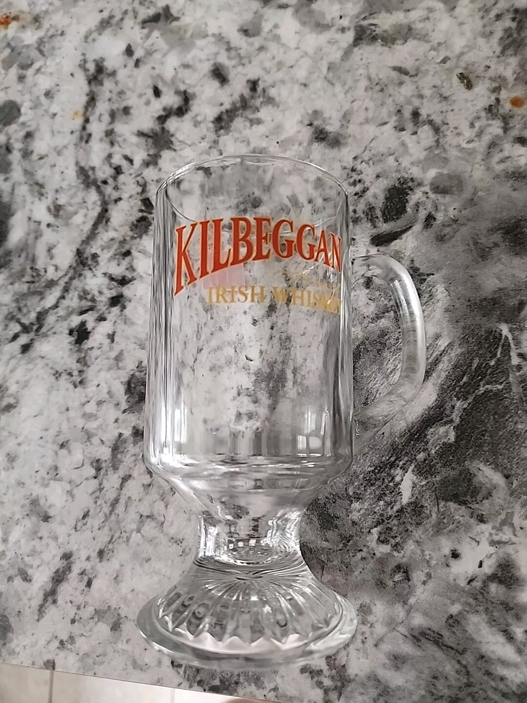 RARE VINTAGE KILBEGGAN IRISH WHISKEY GOBLET STYLE GLASS MUG