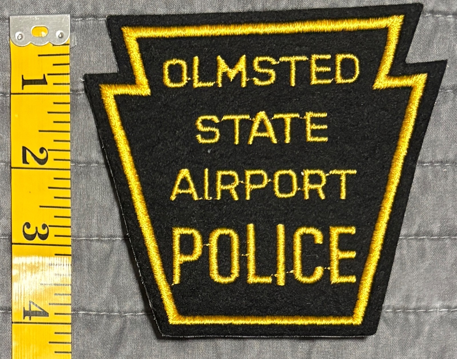 Rare Vintage Obsolete Olmsted Pennsylvania PA Felt Airport Police Patch